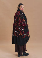 Brown Floral Patterned Long Cardigan with Pockets
