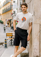 Comfortable Cut Black With Elastic Waist Men's Shorts