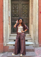 Loose Fit Pocket Detail Elba Floral Trousers
