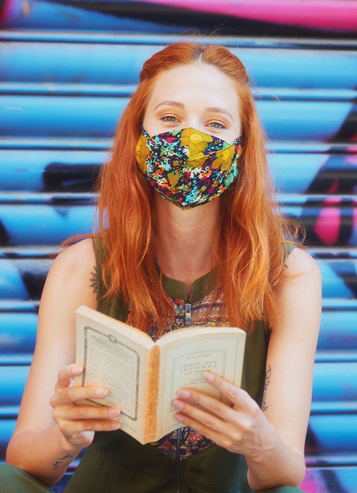 Double Layer Condiment Pattern Viscose Mask (3 Pieces )
