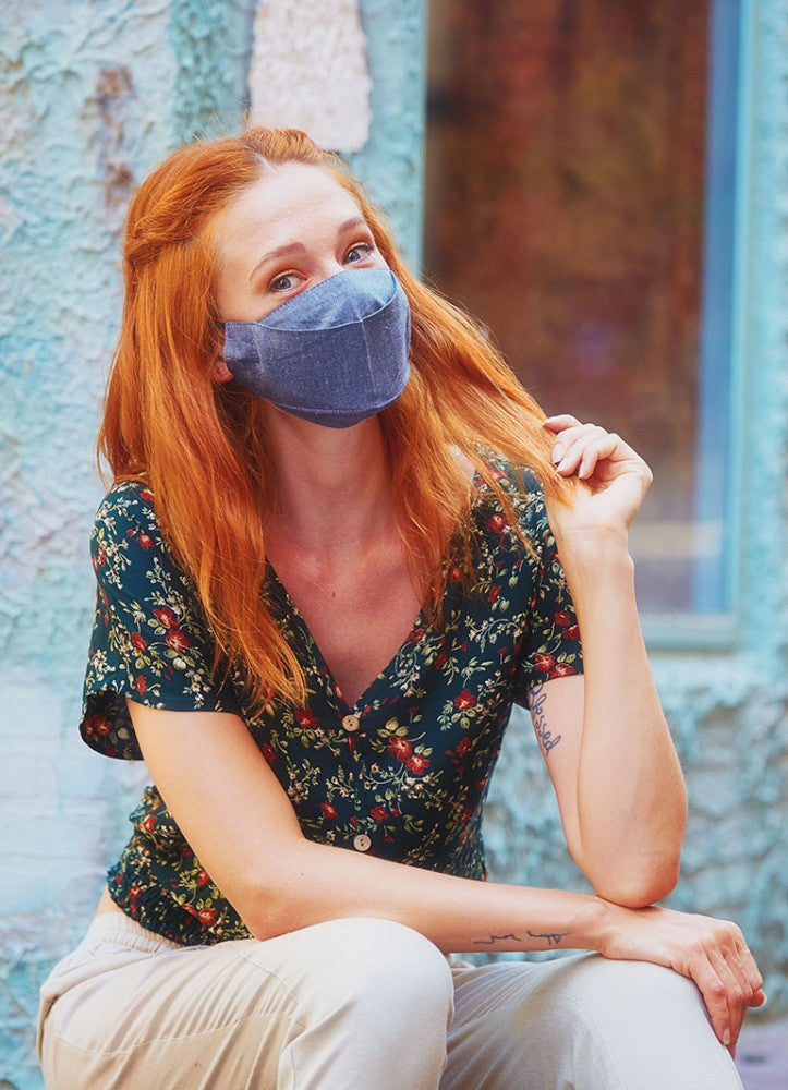 Double Layer Gray Cotton Mask (3 Pieces )