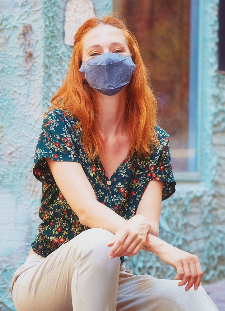 Double Layer Gray Cotton Mask (3 Pieces )