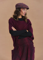 Wrap Front Half Sleeve Burgundy Knit Winter Top