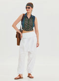 White Bohemian Shalwar with Belt Detail and Pocket 4467