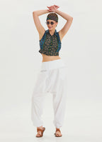 White Bohemian Shalwar with Belt Detail and Pocket 4467