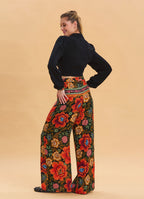 High Waist Loose Cut Black Palazzo Trousers 4538