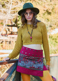 Mustard Womens Knitwear with a Low Cut Back 4745