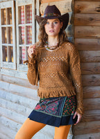 Snap Front Pocket Patchwork Wrapped Black Ethnic Skirt 4686