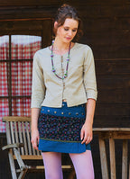 Crew Neck Half Sleeve Button Detailed Cream Winter Blouse 4785