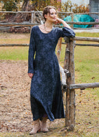Boat Neck Tied Waist Spanish Sleeve Anthracite Winter Dress 4710