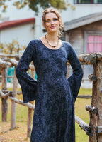 Boat Neck Tied Waist Spanish Sleeve Anthracite Winter Dress 4710