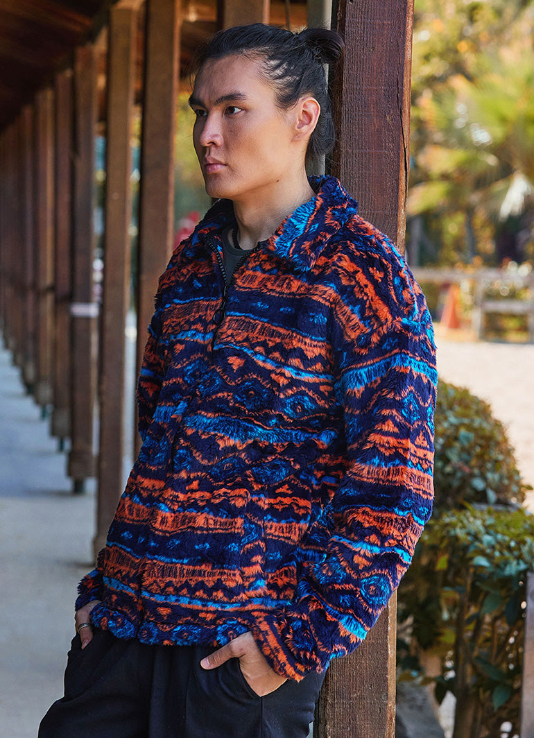 Relaxed Cut Long Sleeve Orange Mens Shirt 4775