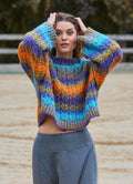 Crew Neck Bohemian Style Ethnic Patterned Womens Sweater 4750