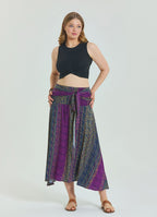 Purple Plus Size Skirt with Waist Tie 4596