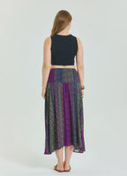 Purple Plus Size Skirt with Waist Tie 4596