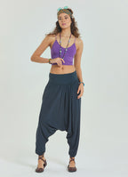 Anthracite Bohemian Shalwar with Gipe Detailed Elastic Pocket on the Leg 4481
