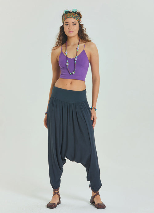 Anthracite Bohemian Shalwar with Gipe Detailed Elastic Pocket on the Leg 4481