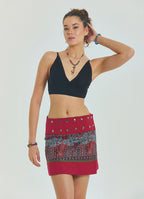 Lace Up Open Back Adjustable Black Crop Blouse 4649