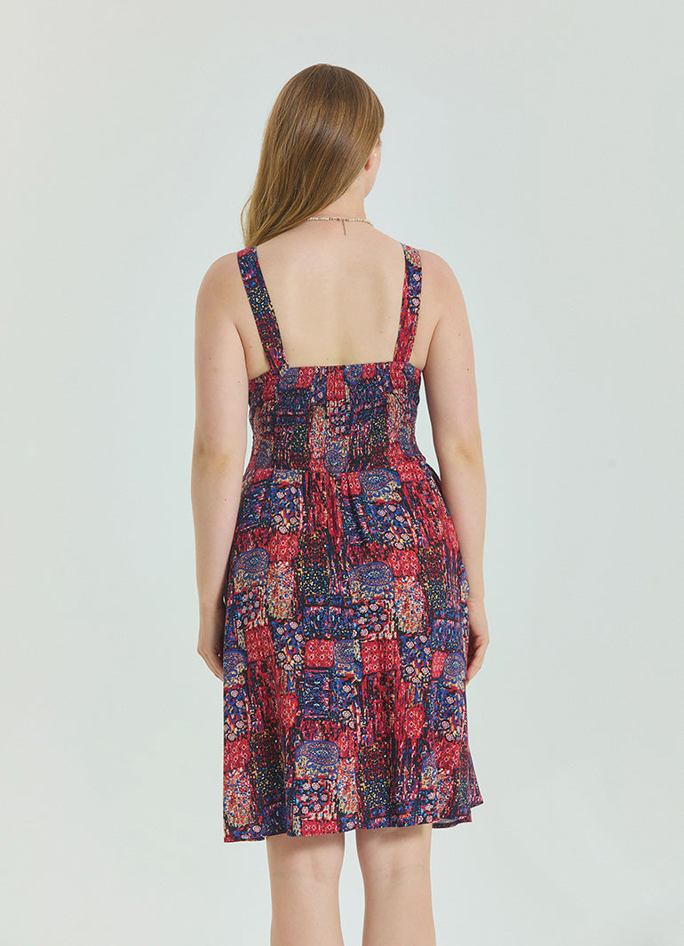 V Neck Robe Red Plus Size Dress 4588