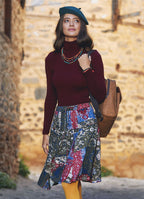 Knee Length Flared Winter Skirt