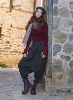 Shirred Elastic Waist and Hem Winter Harem Pants