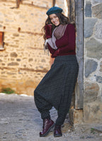 Shirred Elastic Waist and Hem Winter Harem Pants