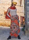 Printed Wrap Front Wide Leg Pants