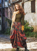 Gypsy Style Ethnic Print Cotton Long Skirt