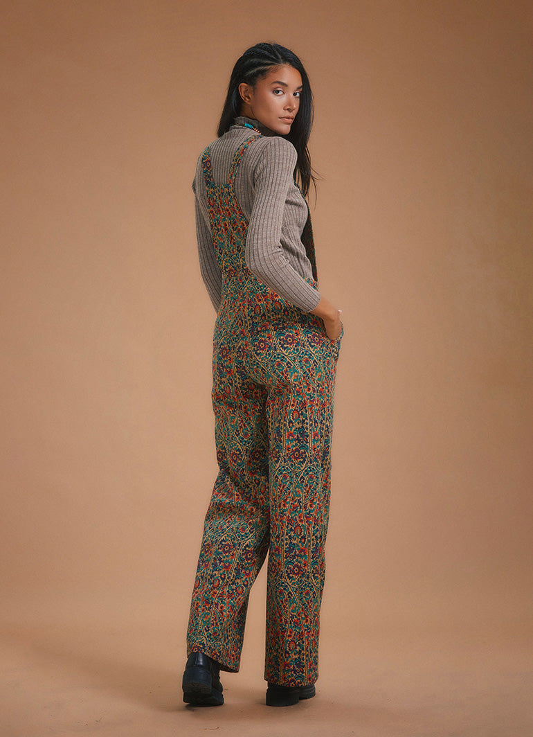 Adjustable Buckle Straps Flower Print Jumpsuit