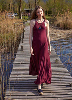Halter Neckline Strappy Maxi Purple Sundress