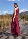 Halter Neckline Strappy Maxi Purple Sundress