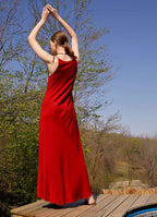 Halter Neckline Strappy Maxi Red Sundress