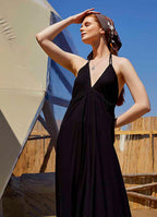 Resort Casual Backless Handkerchief Dress