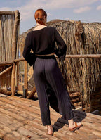 Wrap Front Loose Fit Boho Summer Anthracite Pants