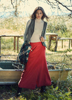 Elastic Waistband Side Pockets Gypsy Red Culottes