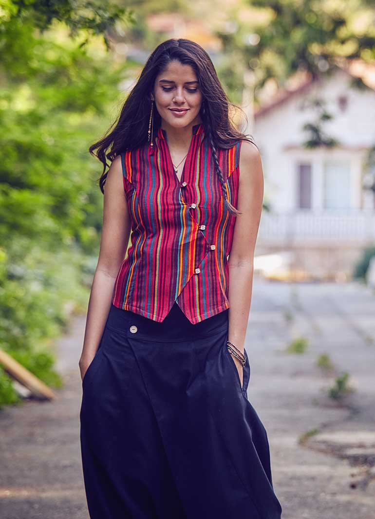 Gypsy Style Boho Wholesale Striped Shirt