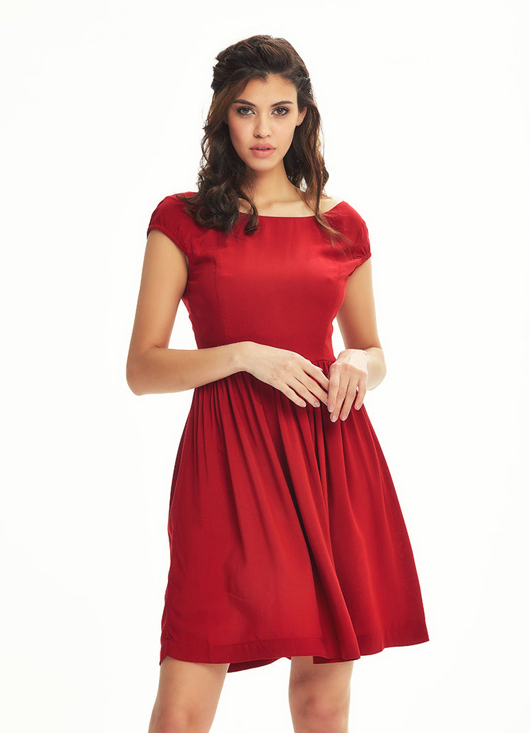 Open Back Short Red Dress