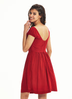 Open Back Short Red Dress