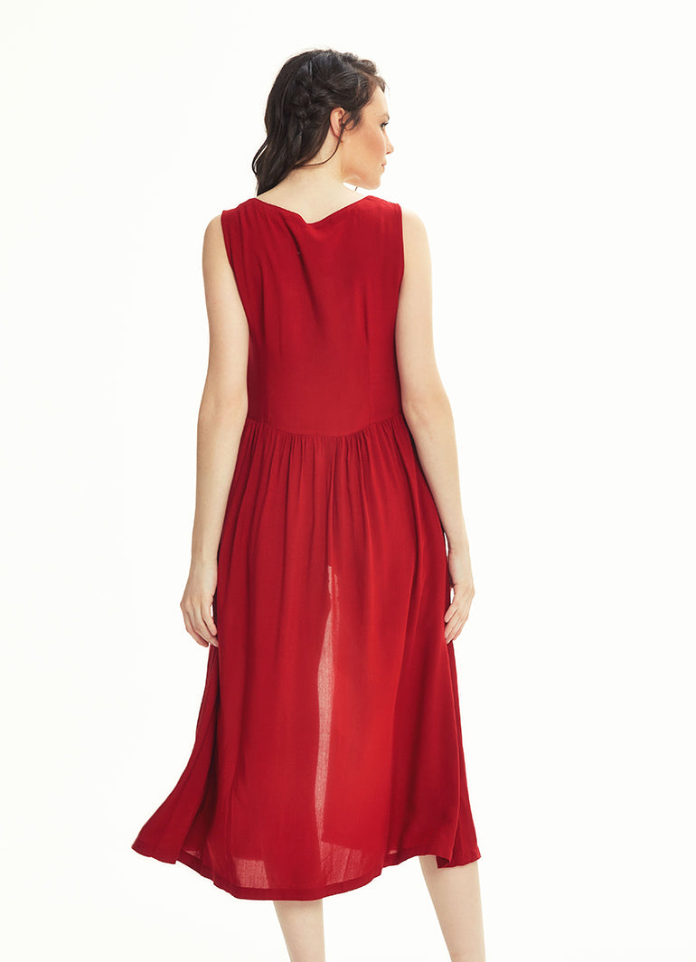 Boho Tunic Red Dress