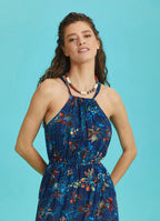 Floral Halter Neck Summer Dress