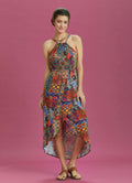 Ethnic Patterned Halter Neck Summer Dress