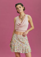 Boho Chic Style Print Ruffled Mini Skort