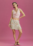 Boho Chic Style Print Ruffled Mini Skort