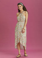 Floral Patterned Halter Neck Summer Dress