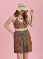 Boho Chic Paisley Print Patchwork Plus Size Skirt