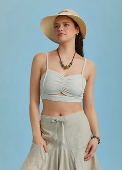 Cut Out Front Detail Cotton Bralette Top