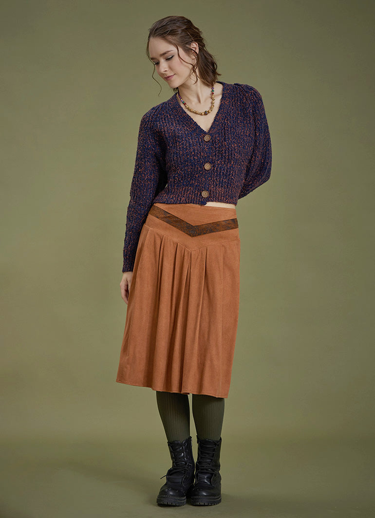 Flared Authentic Suede Skirt