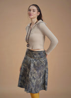 Zippered Turtleneck Beige Women's Sweater