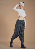 Winter Elastic Waist and Leg Black Harem Pants