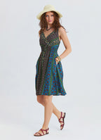 V Neck Strapless Elasticated Waist Floral Dress 4830